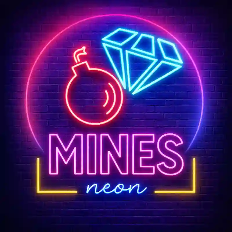 Mines Neon Arcade Game Banner
